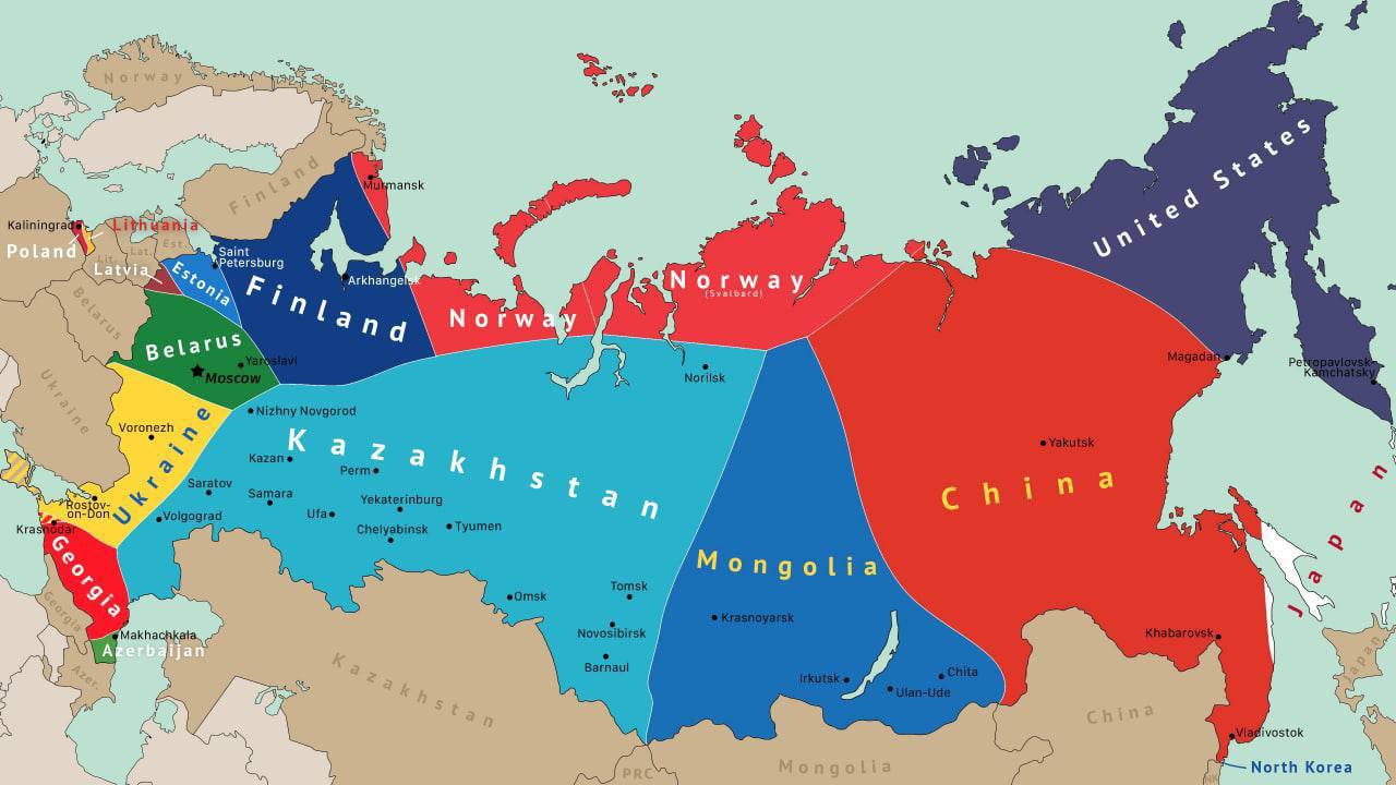 Map of Russia after Putin regime
